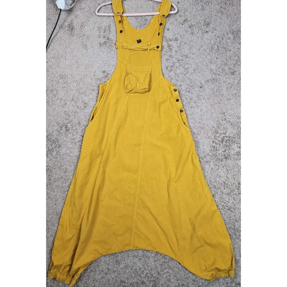 Harem Baggy Jumpsuit Overalls Mustard S/M Hippie 100% Cotton Nepal Cargo Womens
